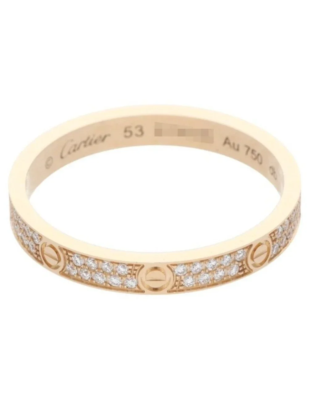 Cartier Mini Love Ring 18k Yellow Gold Pave Diamond Mini
